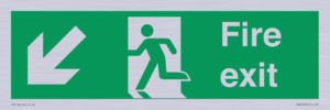 SB426: Fire Exit Down Left sign