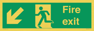 SB426: Fire Exit Down Left sign