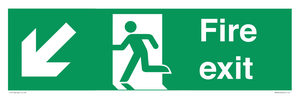 SB426: Fire Exit Down Left sign