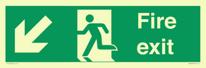 SB426: Fire Exit Down Left sign