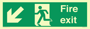 SB426: Fire Exit Down Left sign