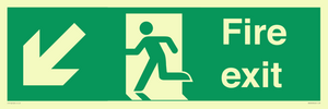 SB426: Fire Exit Down Left sign