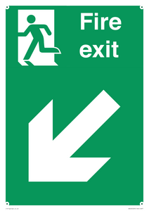 SB426: Fire Exit Down Left sign