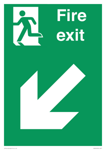 SB426: Fire Exit Down Left sign