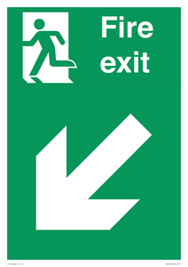 SB426: Fire Exit Down Left sign