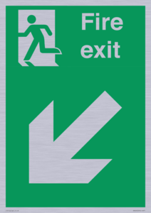SB426: Fire Exit Down Left sign
