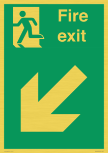 SB426: Fire Exit Down Left sign