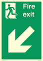 SB426: Fire Exit Down Left sign