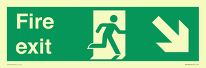 SB428: Fire Exit Down Right sign