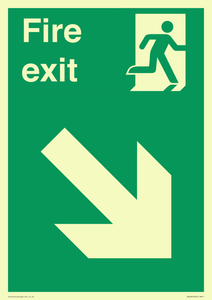 SB428: Fire Exit Down Right sign