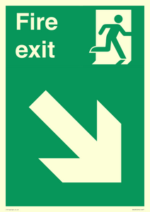 SB428: Fire Exit Down Right sign