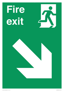 SB428: Fire Exit Down Right sign