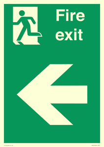 SB429: Fire Exit Left sign