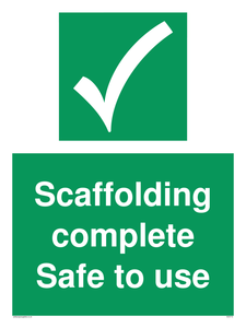 SC5713: Scaffolding complete Safe to use Safe Condition Sign