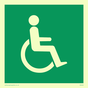 SD450: wheelchair in door / disabled symbol only - safety sign