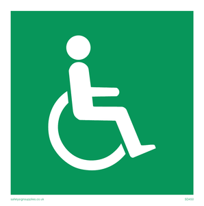 SD450: wheelchair in door / disabled symbol only - safety sign