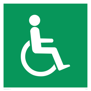 SD450: wheelchair in door / disabled symbol only - safety sign