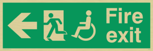 SD954: fire exit - disability safety sign