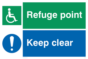 SD964: refuge point keep clear - disability safety sign
