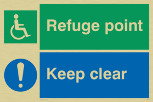 SD964: refuge point keep clear - disability safety sign