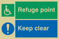 SD964: refuge point keep clear - disability safety sign