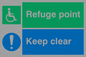 SD964: refuge point keep clear - disability safety sign