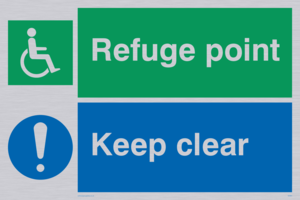 SD964: refuge point keep clear - disability safety sign