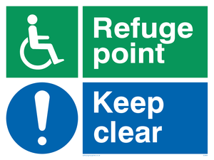 SD964: refuge point keep clear - disability safety sign