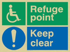 SD964: refuge point keep clear - disability safety sign