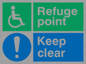 SD964: refuge point keep clear - disability safety sign