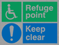 SD964: refuge point keep clear - disability safety sign