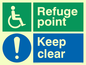 SD964: refuge point keep clear - disability safety sign