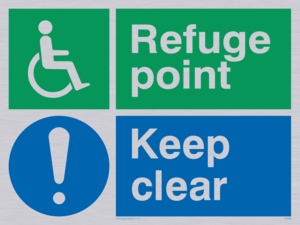 SD964: refuge point keep clear - disability safety sign