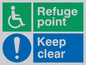 SD964: refuge point keep clear - disability safety sign