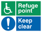 SD964: refuge point keep clear - disability safety sign