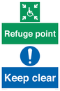 SD964: refuge point keep clear - disability safety sign