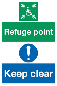 SD964: refuge point keep clear - disability safety sign