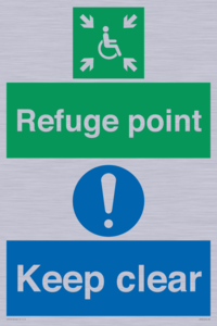 SD964: refuge point keep clear - disability safety sign