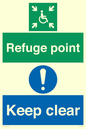 SD964: refuge point keep clear - disability safety sign
