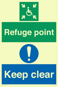 SD964: refuge point keep clear - disability safety sign