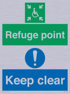 SD964: refuge point keep clear - disability safety sign