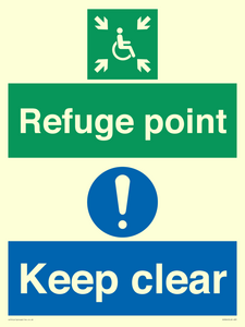 SD964: refuge point keep clear - disability safety sign
