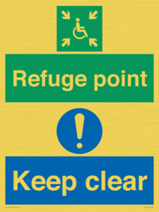 SD964: refuge point keep clear - disability safety sign