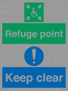 SD964: refuge point keep clear - disability safety sign