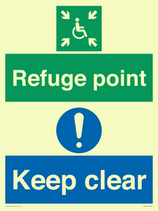 SD964: refuge point keep clear - disability safety sign