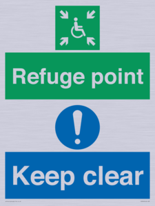 SD964: refuge point keep clear - disability safety sign