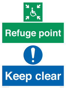 SD964: refuge point keep clear - disability safety sign