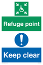 SD964: refuge point keep clear - disability safety sign