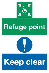 SD964: refuge point keep clear - disability safety sign