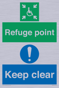 SD964: refuge point keep clear - disability safety sign